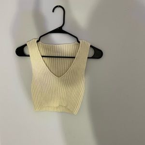 Cream Knit White Top